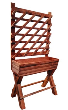 Pergola drewniana, donica, skrzynia do ogrodu