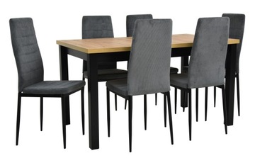Komplet 6x krzesło CH-3 + stół 80x140/220cm MD-1xl