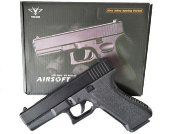 Pistole Na Kuličky Plastová Polokovová Imitace Zbraně Glock Těžká Kvalita