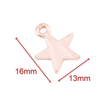 50x Charms z pięcioramienną gwiazdą Dekoracyjne różowe złoto