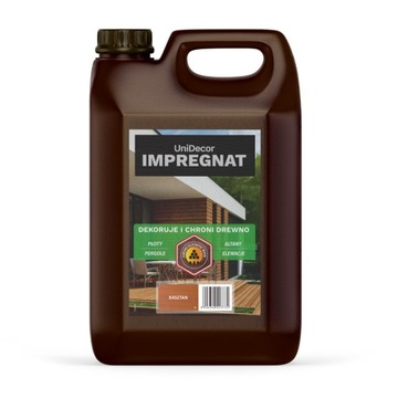 Impregnat lazura farba do drewna z woskami UniDecor kasztan 5l