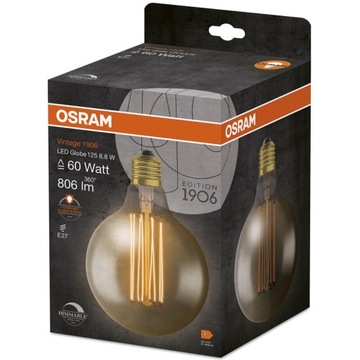 E27 8,8 Вт светодиодная декоративная лампа с регулируемой яркостью OSRAM