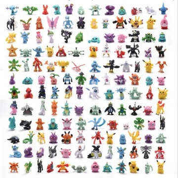 DUŻY ZESTAW 144 FIGUREK POKEMON PIKACHU FIGURKI