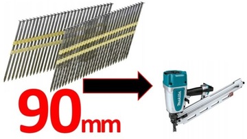 Gwoździe do AN924 Makita długość 90mm 21 stopni