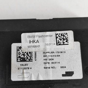BMW I3 2014 PANEL KLIMATIZACE