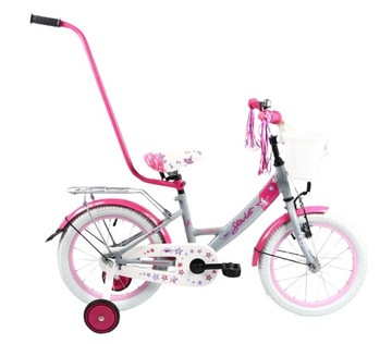 Rower Dziecięcy Rowerek Dla Dzieci STARLET 16'' - SZARY/RÓŻOWY