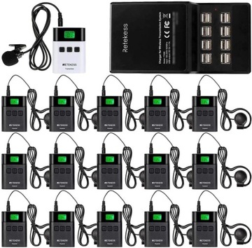 Retekess TT122 Urządzenia systemu Tour Guide, Audioprzewodnik, 150m, UHF