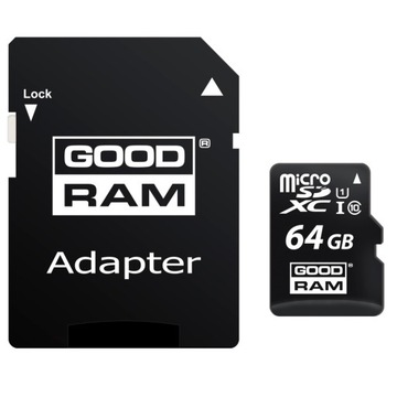 Карта памяти GoodRam 64ГБ microSDXC class 10 UHS-I 30/15 МБ/с + адаптер