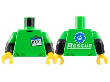 Lego Nowy Tors Bright Green Plakietka napis 'RESCUE' 973pb4974c01