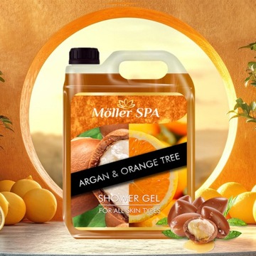 Möller SPA OIL ARGAN - ГЕЛЬ ДЛЯ ДУША ОРАНЖЕВЫЙ УНИСЕКС ПРЕМИУМ КАЧЕСТВА 5л