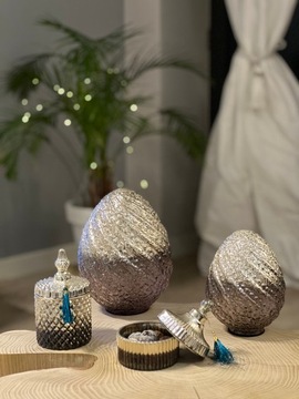 JAJO WIELKANOCNE DUŻE SZKLANE JAJKO FIGURKA OZDOBA NA WIELKANOC 25 CM