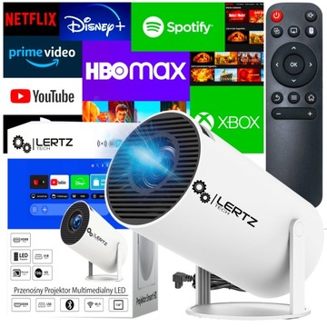 Projektor ANDROID rzutnik 4K WIFI PRZENOŚNY SMART FULL HD HY300 PRO LERTZ