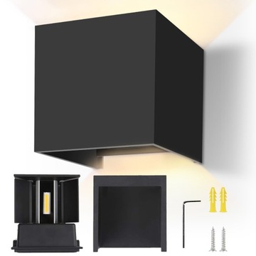 LAMPA OGRODOWA LED KINKIET ELEWACYJNY ZEWNĘTRZNY 12W 3000K