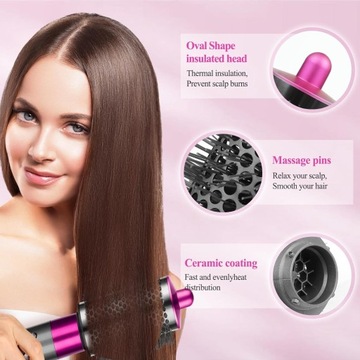 Большая круглая кисть для объема для Dyson Airwrap Fuchsia.