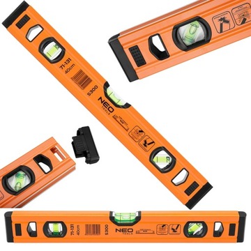 POZIOMICA ALUMINIOWA 40cm 3 LIBELLE BUDOWLANA DOKŁADNA NEO