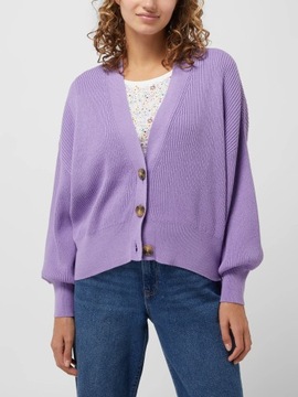 Sweter damski Kardigan EDC By Esprit z bawełny - jasnofioletowy Rozmiar XL