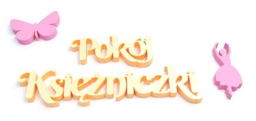MEGA NAPIS POKÓJ KSIĘŻNICZKI NA ŚCIANĘ 3D PK1 ST