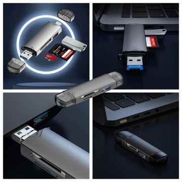 КАРТРИДЕР «6 в 1» USB-АДАПТЕР USB-C SD MicroSD