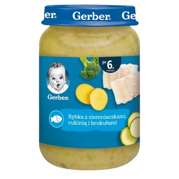 Gerber Rybka z ziemniaczkami cukinią i brokułami po 6 m-cu 190 g