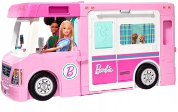 BARBIE KAMPER SAMOCHÓD KEMPINGOWY 3W1 GHL93