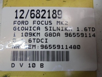 FOCUS MK2 HLAVA MOTORU 9655911480 1,6TDCI