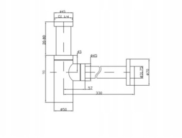 КОМПЛЕКТ: СИФОН ДЛЯ РАКОВИНЫ+ЗАГЛУШКА С ПЕРЕЛИВОМ ХРОМИРОВАННАЯ