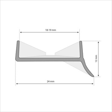 Уплотнительная планка цоколя 19мм цоколь 1,5