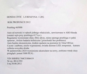 Honda Civic IX Hatchback 5d 1.4 i-VTEC 100KM 2012 Honda Civic Honda Civic IX 1.4 LPG 100KM 1.3 BenzynaLPG 100KM, zdjęcie 18