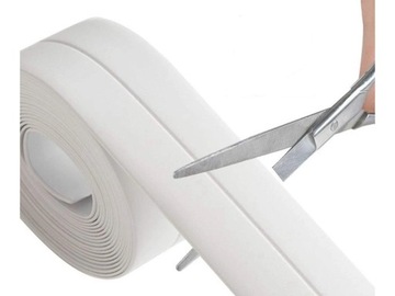 TAŚMA USZCZELNIAJĄCA DO KUCHNI ŁAZIENKI UMYWALKI ZLEWU BIAŁA 38mm*3.2m 1szt