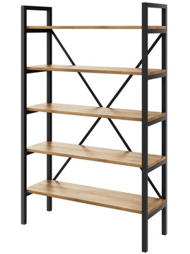 Regał Loft industrialny na książki dąb D5-40 100cm