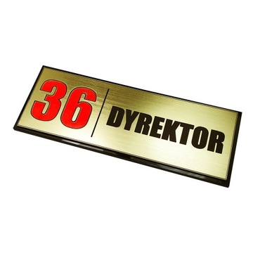 Tabliczka DOWOLNE NAPISY I CYFRY, na drzwi, DYREKTOR, PREZES, 10cm x 30cm