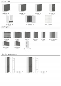 Современная кухонная мебель SONIA 5 Серый глянец