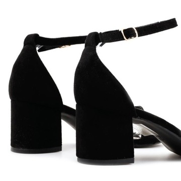 черные ЖЕНСКИЕ САНДАЛИИ НА КАБЛУКЕ, ЭКО КОЖА, ВЫСОКИЕ САНДАЛИИ, ЗАМШЕВЫЕ ТУФЛИ