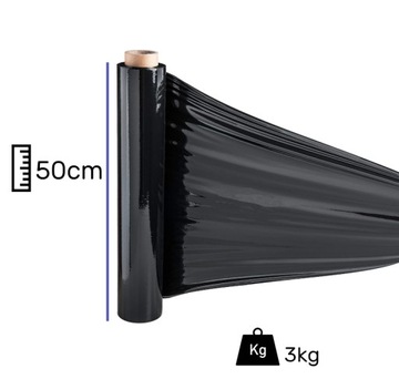 ЧЕРНАЯ СТРЕЙЧ ФОЛЬГА 10 x 3 КГ XL 10 РОЛИКОВ