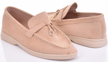 KLASYCZNE MOKASYNY DAMSKIE BALERINY ZAMSZOWE WYGODNE LEKKIE