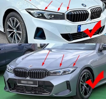 NERKI GRILL ZDERZAKA METEOR BMW G20 G21 2022-2024 + LCI LIFT CZARNY POŁYSK