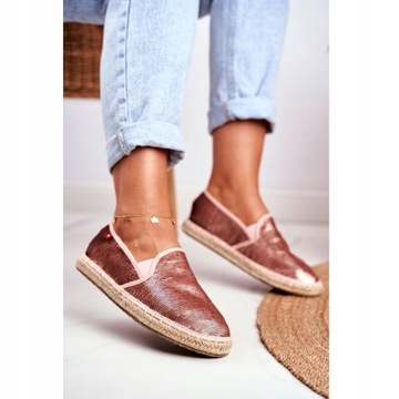 Różowe Tkanina Buty Espadryle Big Star r.36