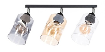 Lampa wisząca żyrandol plafon LOFT 3 szklana