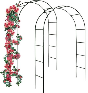 2 szt PERGOLA OGRODOWA ŁUK NA RÓŻE KWIATY METALOWA 240 x 140 x 38 cm