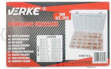 МЕДНЫЕ ШАЙБЫ НАБОР МЕДНЫХ ШАЙБ МЕДНЫЕ УПЛОТНЕНИЯ 300 шт.