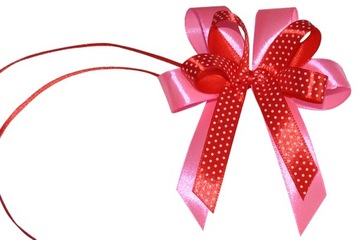 KOKARDA PREZENT tasiemka satynowa - 10 szt. BORDO