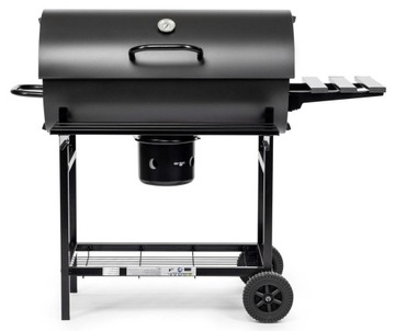 OGRODOWY GRILL WĘGLOWY POPIELNIK 71x35CM TERMOMETR