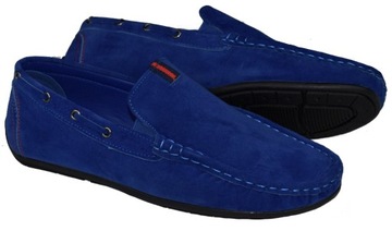 HAVER New SHOES Замшевые лоферы СИНИЕ 26 см - 40