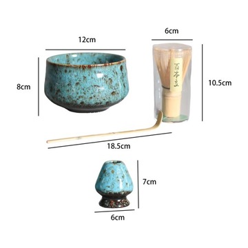 Набор из 4 венчиков для матча, венчик для матча, синий