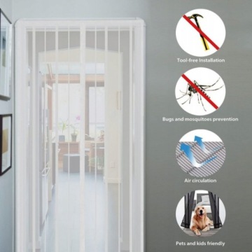 МАГНИТНАЯ МОСКИТНАЯ СЕТКА ДЛЯ ДВЕРЕЙ 220 x 120 СМ БЕЛАЯ