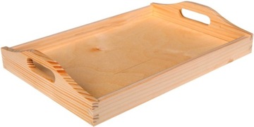 TACA drewniana TACKA ŚNIADANIOWA KELNERSKA 35x25cm