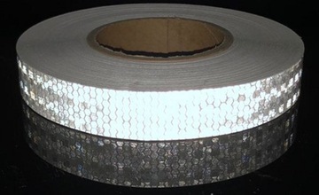СВЕТООТРАЖАЮЩАЯ ЛЕНТА БЕЛАЯ СОТОВАЯ ФОЛЬГА 2,5 см