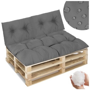 ZESTAW PODUSZKI OGRODOWE NA PALETY MEBLE Z EURO PALET 120x80 CM WODOODPORNE