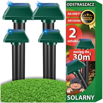 MOCNY ODSTRASZACZ KRETÓW SOLARNY NA KRETY NORNICE MYSZY GRYZONI XXL 4 SZT