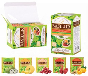 Zestaw herbat zielonych 5 SMAKÓW Basilur MAGIC FRUITS - 25x1,5g